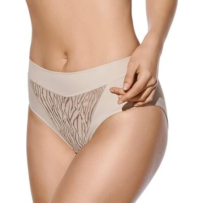 Selene , Braga de Mujer Cintura Alta Ligeramente Contenedora, Braguita con Efecto Moldeador, Colección Vera/Norma, Color Tierra, Talla 46 Selene , Braga de Mujer Cintura Alta Ligeramente Contenedora, Braguita con Efecto Moldeador, Colección Vera/Norma, Color Tierra, Talla 46