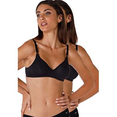 Lovable Sin Aros Cotton Line Sujetador, Color Blanco, 100C (Pack de 2) para Mujer Lovable Sin Aros Cotton Line Sujetador, Color Blanco, 100C (Pack de 2) para Mujer