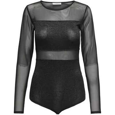 ONLY Onlesther Glitter L/S Body JRS, Negro, L, Negro, L ONLY Onlesther Glitter L/S Body JRS, Negro, L, Negro, L