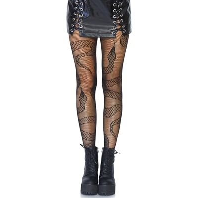 Leg Avenue Medias de red de serpiente, talla única, color negro, 0.3 kg Leg Avenue Medias de red de serpiente, talla única, color negro, 0.3 kg