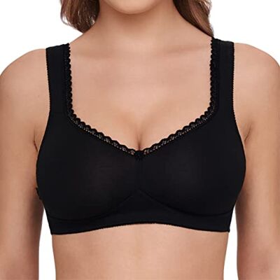Susa 7758 Sujetador sin aros para mujer, Negro (schwarz 004), 90D EU Susa 7758 Sujetador sin aros para mujer, Negro (schwarz 004), 90D EU