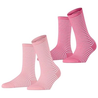 ESPRIT Fine Line Multipack W So algodón estampados 2 pares, Calcetines Mujer, Rosa Sortiment 0150, 35-38 ESPRIT Fine Line Multipack W So algodón estampados 2 pares, Calcetines Mujer, Rosa Sortiment 0150, 35-38