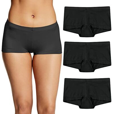 Maidenform Shorty, Ropa Interior para Mujer, Paquete de 3 Unidades, Ropa Interior de Microfibra para Mujer, Bragas de Cobertura para Mujer, Negro/Negro/Negro, M Maidenform Shorty, Ropa Interior para Mujer, Paquete de 3 Unidades, Ropa Interior de Microfibra para Mujer, Bragas de Cobertura para Mujer, Negro/Negro/Negro, M