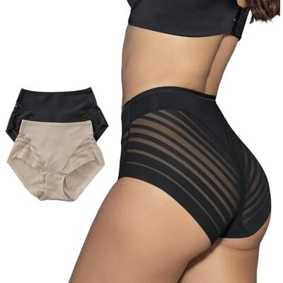 Leonisa Braga Faja Reductora de Abdomen sin Costuras para Mujer, Braga Moldeadora Levanta Glúteos en Encaje, Ropa Interior Colombiana Individual o Pack 2 Leonisa Braga Faja Reductora de Abdomen sin Costuras para Mujer, Braga Moldeadora Levanta Glúteos en Encaje, Ropa Interior Colombiana Individual o Pack 2