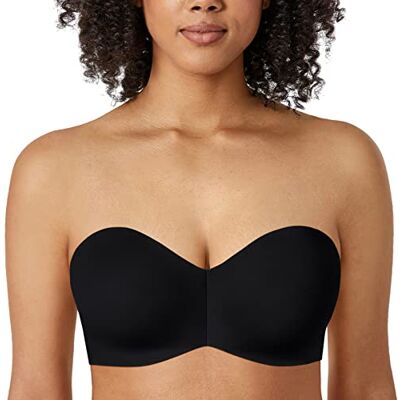 DELIMIRA Sujetador sin Tirantes Reductor Mujer con Aros, sin Relleno, Tallas Grandes, Invisible, Multiposicion, Comodos DELIMIRA Sujetador sin Tirantes Reductor Mujer con Aros, sin Relleno, Tallas Grandes, Invisible, Multiposicion, Comodos