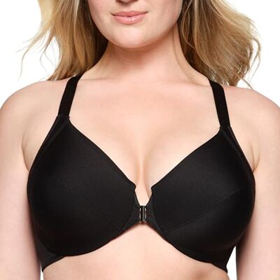 Glamorise , Wonderwire 1247, Sujetador con Aros para Mujer, Talla Grande, con Cierre Frontal, Negro -, 100G Glamorise , Wonderwire 1247, Sujetador con Aros para Mujer, Talla Grande, con Cierre Frontal, Negro -, 100G