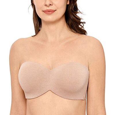 DELIMIRA Sujetador sin Tirantes Reductor Mujer con Aros, sin Relleno, Tallas Grandes, Invisible, Multiposicion, Comodos DELIMIRA Sujetador sin Tirantes Reductor Mujer con Aros, sin Relleno, Tallas Grandes, Invisible, Multiposicion, Comodos