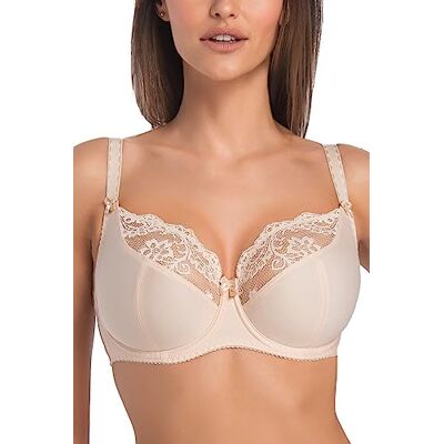 Teyli Sujetador Poliamida Sujetador Mujer Suave Reductor con Aros Tirantes Ajustables y Ribete de Encaje Talla Grande Copa Completa Beige 80K Teyli Sujetador Poliamida Sujetador Mujer Suave Reductor con Aros Tirantes Ajustables y Ribete de Encaje Talla Grande Copa Completa Beige 80K