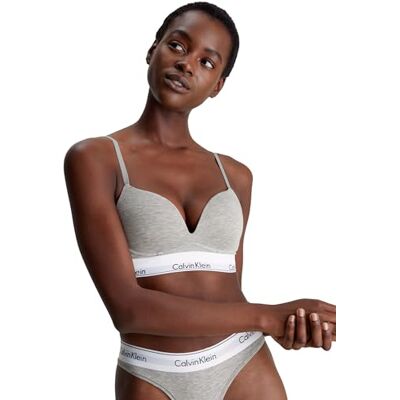 Calvin Sujetador para Mujer Push-Up Plunge con Aros, Gris (Grey Heather), 95B Calvin Sujetador para Mujer Push-Up Plunge con Aros, Gris (Grey Heather), 95B