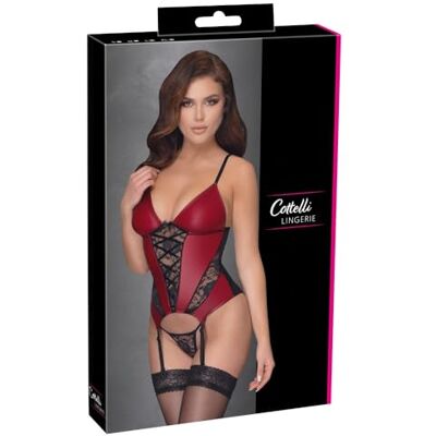 COTTELLI Lingerie Basque para mujer Rojo/Negro XL COTTELLI Lingerie Basque para mujer Rojo/Negro XL