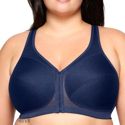 Glamorise Rückenstützender MagicLift-BH Ohne Bügel #1265 Sujetador de Cobertura Total, Opaco, Blau, 54K De Las Mujeres Glamorise Rückenstützender MagicLift-BH Ohne Bügel #1265 Sujetador de Cobertura Total, Opaco, Blau, 54K De Las Mujeres