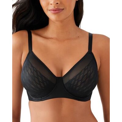 Wacoal Sujetador Elevado Allure con Aros para Mujer, Cobertura Completa, Opaco, Negro, 34FF Wacoal Sujetador Elevado Allure con Aros para Mujer, Cobertura Completa, Opaco, Negro, 34FF
