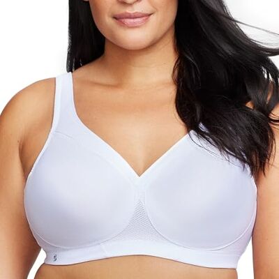 Glamorise Full Figure MagicLift Seamless Wirefree Sports Bra #1006, Sujetador con Copa Completa para Mujer, Blanco (White 110), 85I Glamorise Full Figure MagicLift Seamless Wirefree Sports Bra #1006, Sujetador con Copa Completa para Mujer, Blanco (White 110), 85I