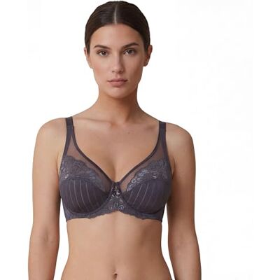 Selene , Sujetador Reductor para Mujer en Encaje, con Aros y Sin Relleno, Colección Mariluz, Color Gris, Talla 90C Selene , Sujetador Reductor para Mujer en Encaje, con Aros y Sin Relleno, Colección Mariluz, Color Gris, Talla 90C