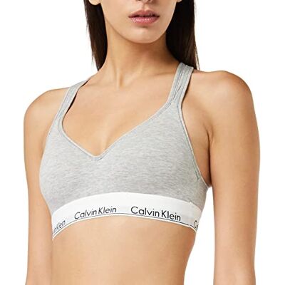 Calvin Sujetador Tipo Bralette para Mujer Efecto Elevador y Relleno, Multicolor (Grey Heather), S Calvin Sujetador Tipo Bralette para Mujer Efecto Elevador y Relleno, Multicolor (Grey Heather), S