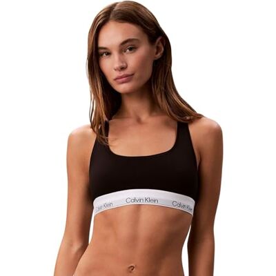 Calvin Sujetador Bralette Mujer Unlined con Logotipo en la Cintura, Negro (Black(Ub1)), XL Calvin Sujetador Bralette Mujer Unlined con Logotipo en la Cintura, Negro (Black(Ub1)), XL