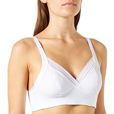 Playtex Sujetador sin aros Feel Good Support de microfibra para mujer x1, Blanco, 85E Playtex Sujetador sin aros Feel Good Support de microfibra para mujer x1, Blanco, 85E