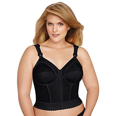 EXQUISITE FORM Brasier Largo con Soporte de Espalda y Postura Totalmente Adelgazante con Cierre Frontal, Negro -, 85C EXQUISITE FORM Brasier Largo con Soporte de Espalda y Postura Totalmente Adelgazante con Cierre Frontal, Negro -, 85C