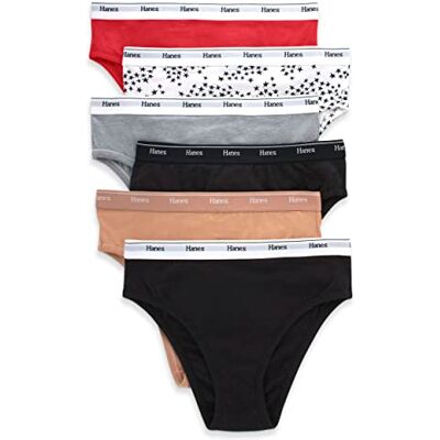 Hanes Originals Bragas de Pierna Alta para Mujer, de algodón elástico Transpirable, Paquete de 6 Unidades, Colores Surtidos, Mezcla de Colores básicos., Large Hanes Originals Bragas de Pierna Alta para Mujer, de algodón elástico Transpirable, Paquete de 6 Unidades, Colores Surtidos, Mezcla de Colores básicos., Large
