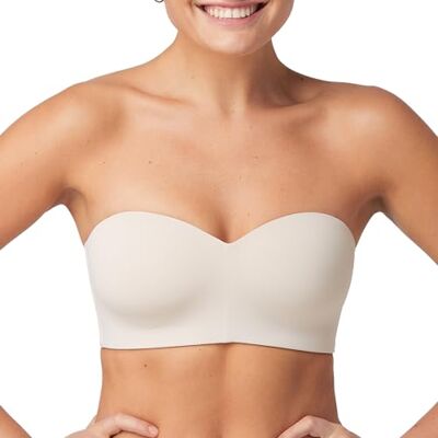 Maidenform Pure Comfort Sujetador Convertible sin Tirantes, sin Aros, Cobertura Completa, no se desplaza, Almendra, Medium Maidenform Pure Comfort Sujetador Convertible sin Tirantes, sin Aros, Cobertura Completa, no se desplaza, Almendra, Medium