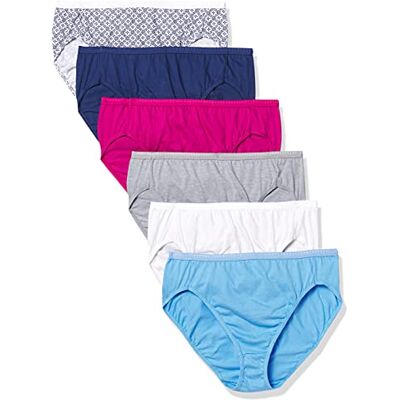 Hanes Calzoncillos para Mujer (Paquete de 6), Azul Suizo, Blanco, Cemento, Polietileno, Moteado, Baya Fresca, Eclipse Marino, Ganchillo, Estampado Bohemio, 38 Hanes Calzoncillos para Mujer (Paquete de 6), Azul Suizo, Blanco, Cemento, Polietileno, Moteado, Baya Fresca, Eclipse Marino, Ganchillo, Estampado Bohemio, 38