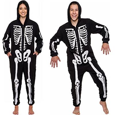 Funziez! Mameluco Ajustado para Adultos, Disfraz de Halloween de Animales, Traje de Cosplay de una Pieza, Frutas de Felpa para Mujeres y Hombres, Esqueleto, M Funziez! Mameluco Ajustado para Adultos, Disfraz de Halloween de Animales, Traje de Cosplay de una Pieza, Frutas de Felpa para Mujeres y Hombres, Esqueleto, M