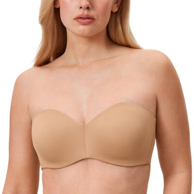 DELIMIRA Sujetador sin Tirantes Reductor Mujer con Aros, sin Relleno, Tallas Grandes, Invisible, Multiposicion, Comodos DELIMIRA Sujetador sin Tirantes Reductor Mujer con Aros, sin Relleno, Tallas Grandes, Invisible, Multiposicion, Comodos