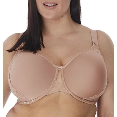 Elomi Women's Charley Bandless T-Shirt Bra: Floral Lace, Breathable Spacer Fabric, Diamond Mesh Detail. DD+ Bras Sujetador para Camiseta, Traslúcido, Cervato, 100G para Mujer Elomi Women's Charley Bandless T-Shirt Bra: Floral Lace, Breathable Spacer Fabric, Diamond Mesh Detail. DD+ Bras Sujetador para Camiseta, Traslúcido, Cervato, 100G para Mujer