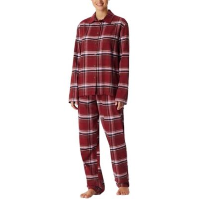 Schiesser Conjunto de Pijama Largo para Mujer de Franela seleccionada, Borgoña_, 38 Schiesser Conjunto de Pijama Largo para Mujer de Franela seleccionada, Borgoña_, 38