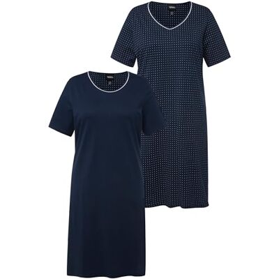 Ulla Popken 2pcs, Bigshirts, Simple and Dots Camisa de Noche Mujer (Pack de 1) Ulla Popken 2pcs, Bigshirts, Simple and Dots Camisa de Noche Mujer (Pack de 1)