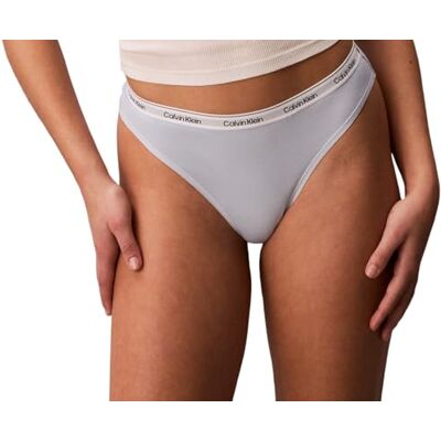 Calvin Tanga Mujer Brazilian con Logotipo en la Cintura, Azul (Breezy Blue), S Calvin Tanga Mujer Brazilian con Logotipo en la Cintura, Azul (Breezy Blue), S