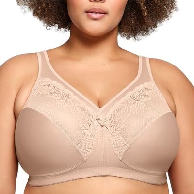 Glamorise Magic Lift Minimizer Bra Full Coverage Bra, Mujer, Beige (Café 211), 100E Glamorise Magic Lift Minimizer Bra Full Coverage Bra, Mujer, Beige (Café 211), 100E