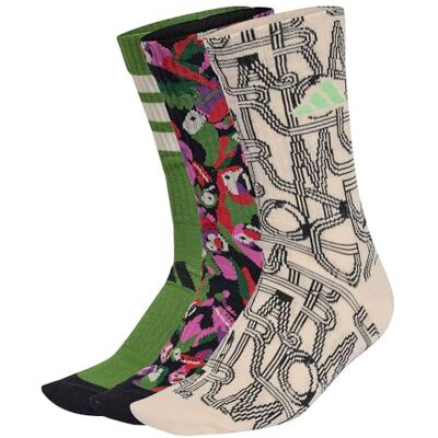Adidas Mujer FARM 3PP SOCKS, Crystal Linen/black/crew green, 34-36 Adidas Mujer FARM 3PP SOCKS, Crystal Linen/black/crew green, 34-36
