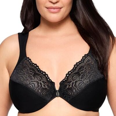 Glamorise Wonderwire Stütz-BH Spitze mit Bügel #1255 Sujetador de Cobertura Completa, Opaco, Negro, 115E Mujeres Glamorise Wonderwire Stütz-BH Spitze mit Bügel #1255 Sujetador de Cobertura Completa, Opaco, Negro, 115E Mujeres