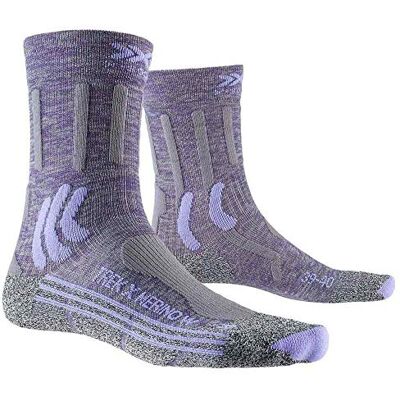X-Socks Trek X Merino Woman Socks Calcetines De Senderismo Trekking Mujer Socks Calcetines, Mujer, Grey Purple Melange/Grey Melange, 35/36 X-Socks Trek X Merino Woman Socks Calcetines De Senderismo Trekking Mujer Socks Calcetines, Mujer, Grey Purple Melange/Grey Melange, 35/36