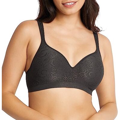 Bali Comfort Revolution Brasier sin Aros para Mujer, de Cobertura Completa, Tela Fresca y cómoda, Negro (Black Swirl), 85B Bali Comfort Revolution Brasier sin Aros para Mujer, de Cobertura Completa, Tela Fresca y cómoda, Negro (Black Swirl), 85B