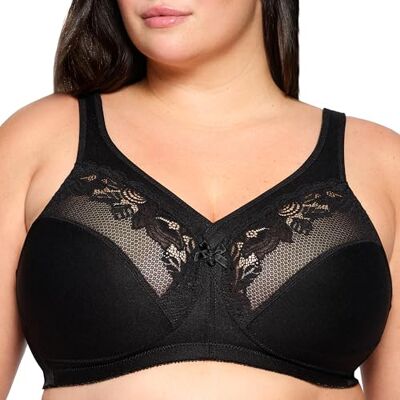 Glamorise MagicLift Minimizer Bra Wirefree #1003 Sujetador Reductor, Opaco, Negro, 105F para Mujer Glamorise MagicLift Minimizer Bra Wirefree #1003 Sujetador Reductor, Opaco, Negro, 105F para Mujer