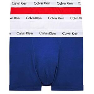 Calvin Calzoncillos bóxer Hombre Pack de 3 Trunks Ropa interior, Multicolor (White/Red Ginger/Pyro Blue), L Calvin Calzoncillos bóxer Hombre Pack de 3 Trunks Ropa interior, Multicolor (White/Red Ginger/Pyro Blue), L