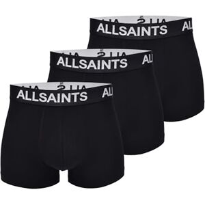 AllSaints Bóxers para Hombre con Bolsa contorneada, algodón orgánico elástico y Cintura con Logotipo. Color Negro Multi, Pack de 3 Unidades, Talla Mediano AllSaints Bóxers para Hombre con Bolsa contorneada, algodón orgánico elástico y Cintura con Logotipo. Color Negro Multi, Pack de 3 Unidades, Talla Mediano
