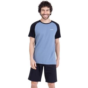 Athena Ecopack Construction 7q02 Conjunto de Pijama para Hombre, Top Azul espejismo y Negro/bajo Negro, M Athena Ecopack Construction 7q02 Conjunto de Pijama para Hombre, Top Azul espejismo y Negro/bajo Negro, M