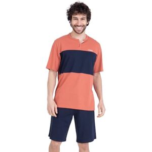Athena Chic 7q06 Conjunto de Pijama para Hombre, Alto Terracota y Marino/Medias Marinas, S Athena Chic 7q06 Conjunto de Pijama para Hombre, Alto Terracota y Marino/Medias Marinas, S