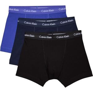Calvin Calzoncillos bóxer Hombre Pack de 3 Trunks Ropa Interior, Multicolor (C-Black/BLU/BLU), M Calvin Calzoncillos bóxer Hombre Pack de 3 Trunks Ropa Interior, Multicolor (C-Black/BLU/BLU), M