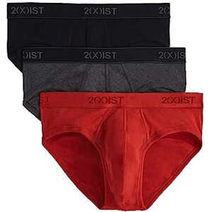 2(X)IST Paquete de 3 Calzoncillos Invisibles de algodón Esencial para Hombre, Negro/carbón Jaspeado/Rojo Amapola, M 2(X)IST Paquete de 3 Calzoncillos Invisibles de algodón Esencial para Hombre, Negro/carbón Jaspeado/Rojo Amapola, M