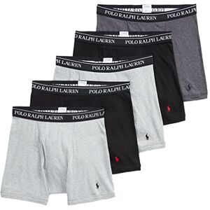 POLO RALPH LAUREN Ralph Lauren Polo Calzoncillos Tipo bóxer de Ajuste clásico, Paquete de 5 (Gris Surtido), Gris Variado, XX-Large POLO RALPH LAUREN Ralph Lauren Polo Calzoncillos Tipo bóxer de Ajuste clásico, Paquete de 5 (Gris Surtido), Gris Variado, XX-Large