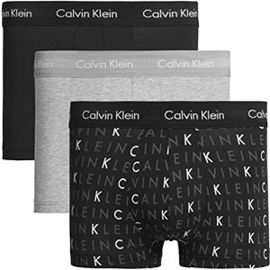 Calvin Calzoncillos bóxer Hombre Pack de 3 Low Rise Trunks Ropa Interior, Multicolor (Black/Grey Heather/Subdued Logo), S Calvin Calzoncillos bóxer Hombre Pack de 3 Low Rise Trunks Ropa Interior, Multicolor (Black/Grey Heather/Subdued Logo), S
