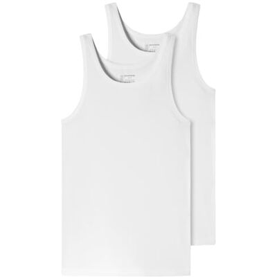 Schiesser Pack de 2 Camisetas Interiores sin Mangas de algodón orgánico 95/5 orgánico para Hombre, Blanco_, L Schiesser Pack de 2 Camisetas Interiores sin Mangas de algodón orgánico 95/5 orgánico para Hombre, Blanco_, L