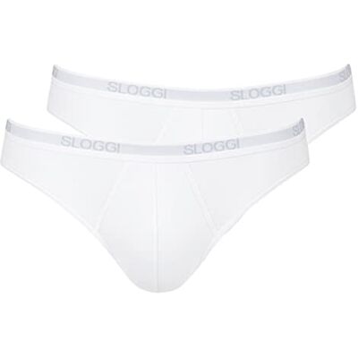 Sloggi men, Basic Mini 2p, Slip Hombre, Blanco (White), 4 Sloggi men, Basic Mini 2p, Slip Hombre, Blanco (White), 4