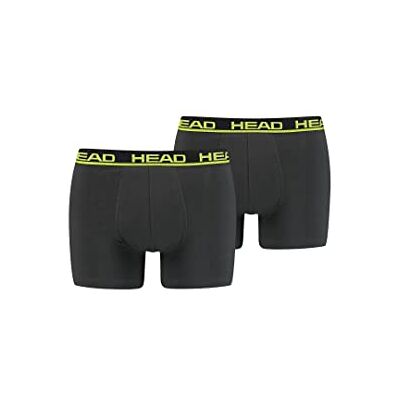 HEAD Basic Boxer 2P C: Black/Grey / Yellow_ T: M HEAD Basic Boxer 2P C: Black/Grey / Yellow_ T: M
