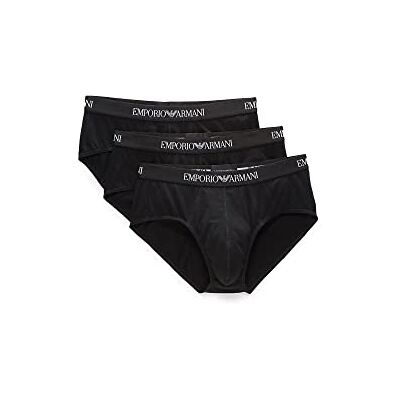 Giorgio Armani Cotton Briefs Ropa Interior, Negro/Blanco/Negro, S (Pack de 3) para Hombre Giorgio Armani Cotton Briefs Ropa Interior, Negro/Blanco/Negro, S (Pack de 3) para Hombre