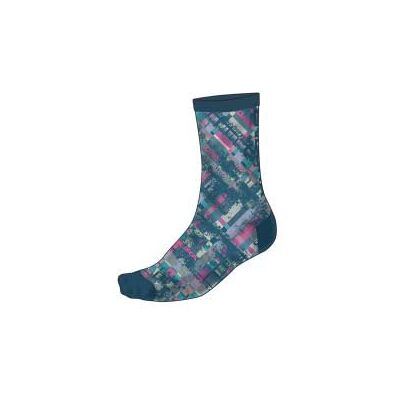 ENDURA Men's Patchwork Ltd Print Cycling Socks, Barra Blue, L-XL ENDURA Men's Patchwork Ltd Print Cycling Socks, Barra Blue, L-XL
